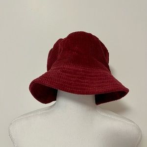 Burgundy Corduroy Bucket Hat